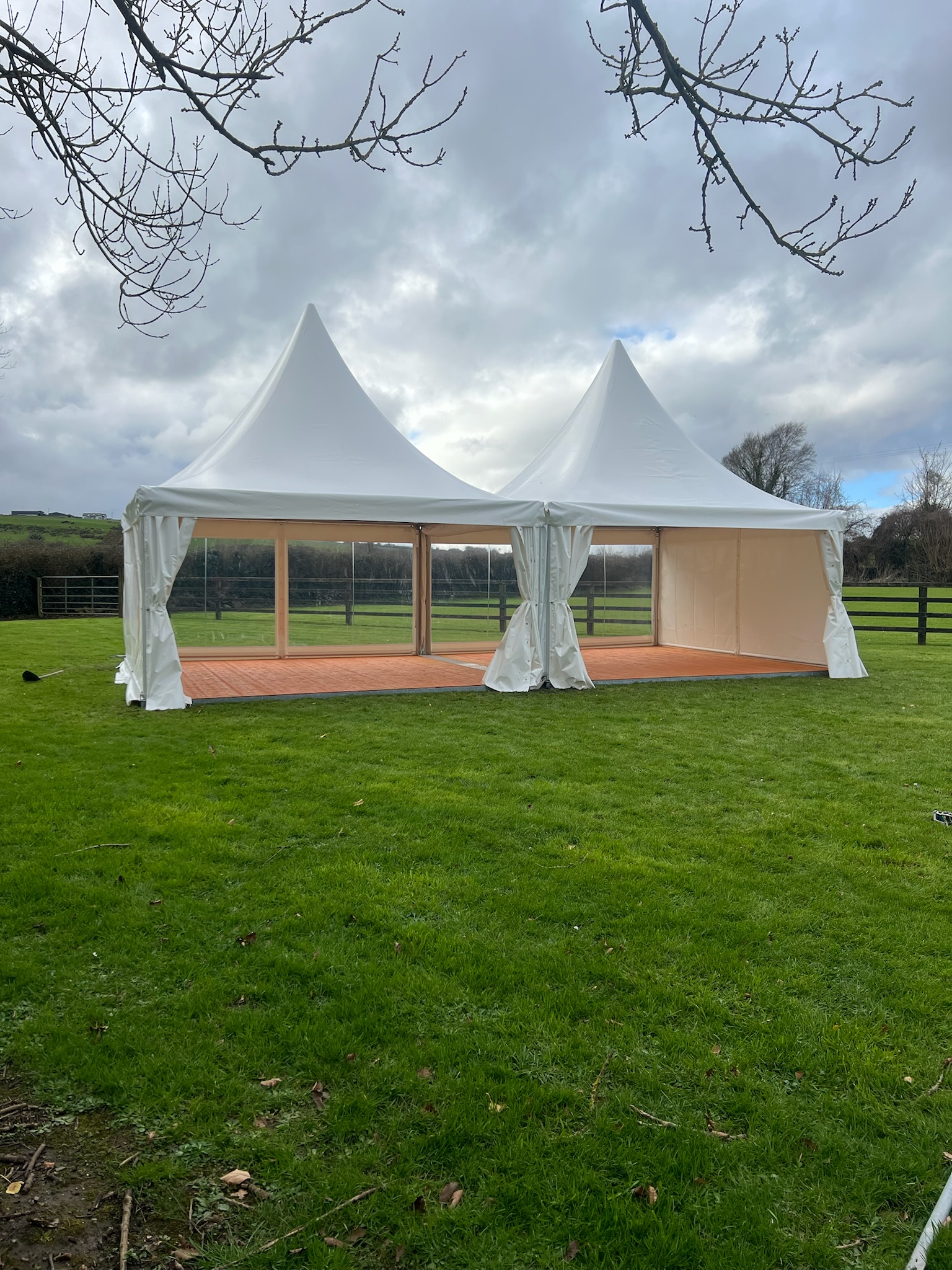 Event marquee at dusk Ireland